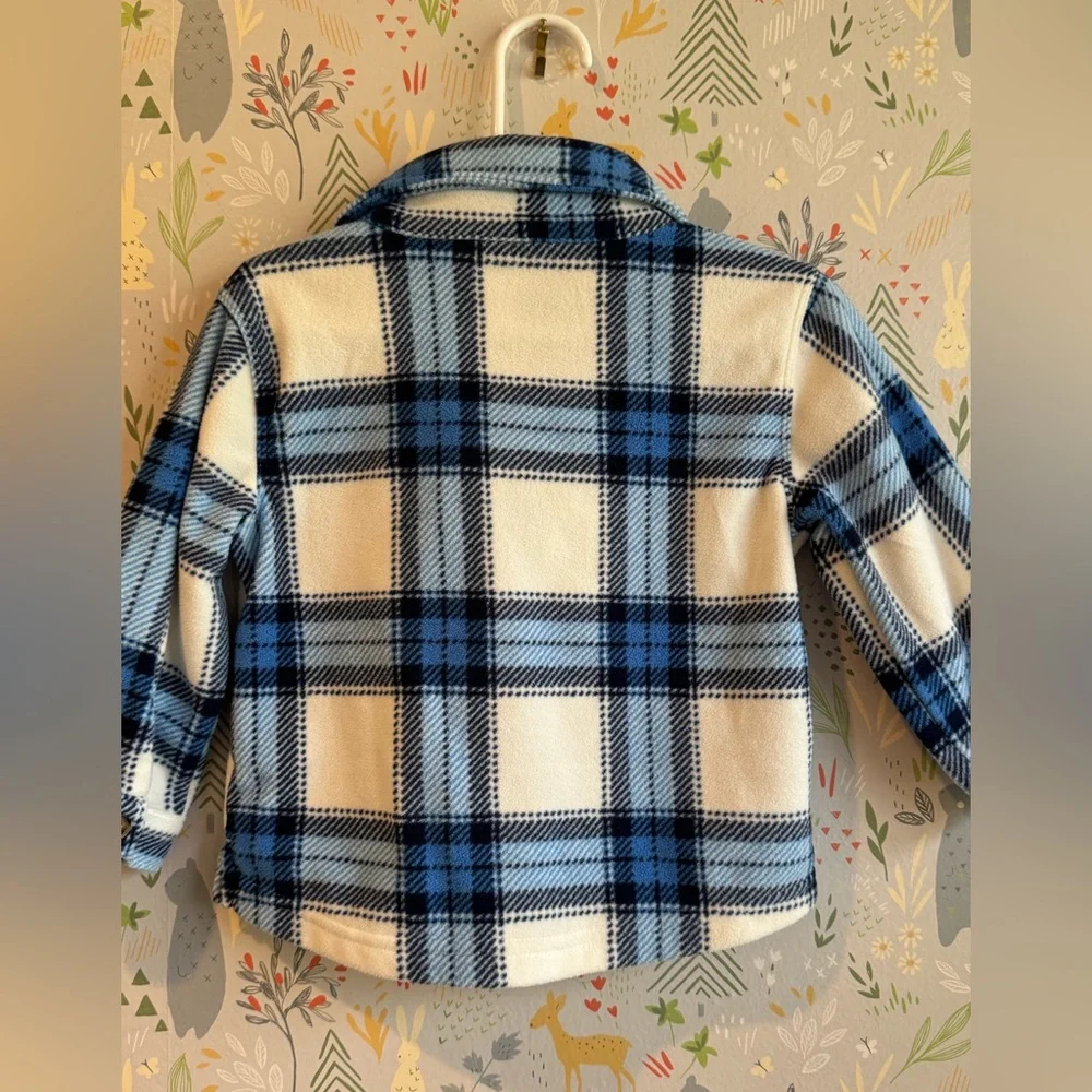 Carters 18 Month Blue Plaid Fleece Cozy Shacket (Shirt/Jacket) - BNWT